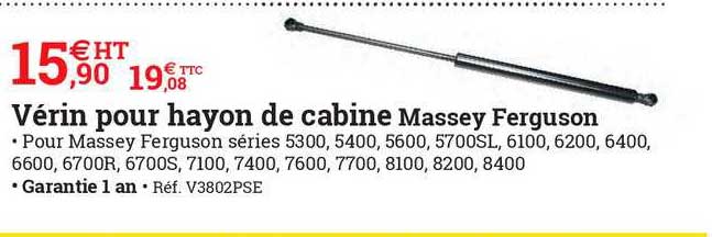 vérin pour hayon 	de cabine massey ferguson