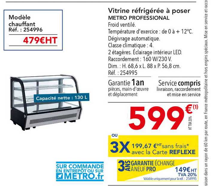 Vitrine Réfrigérée à Poser Metro Professional