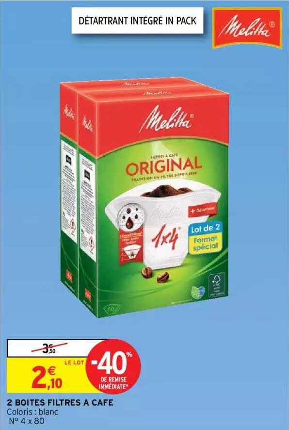 2 Boîtes Filtres à Café Melitta