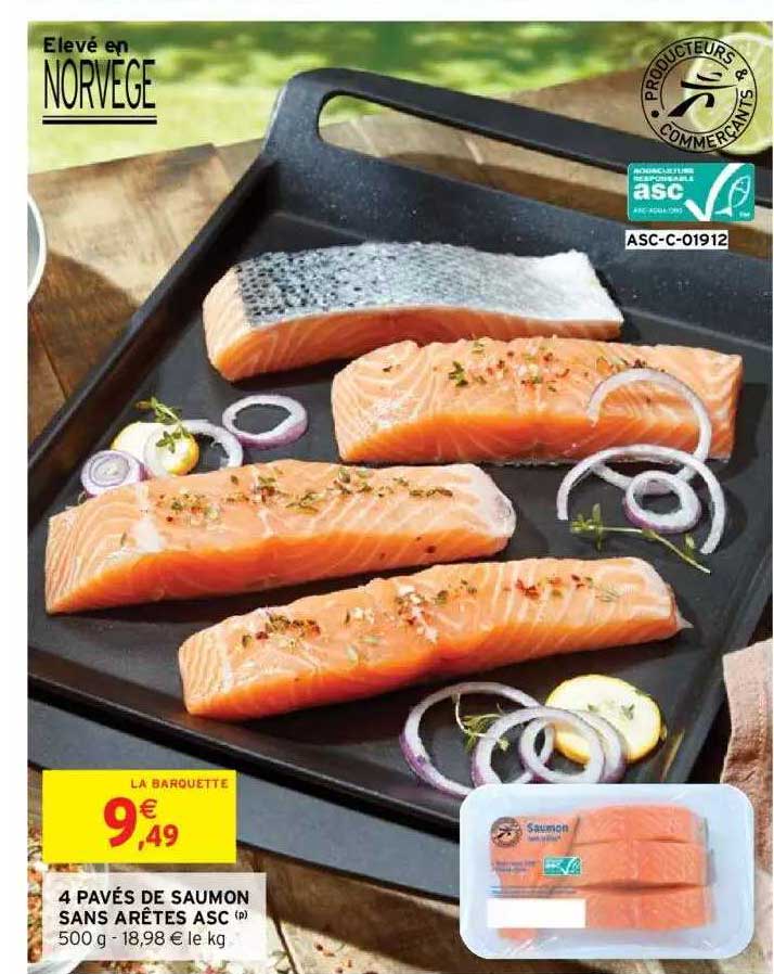 4 pavés de saumon sans arêtes asc