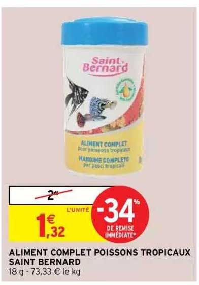 aliment complet poissons tropicaux saint bernard