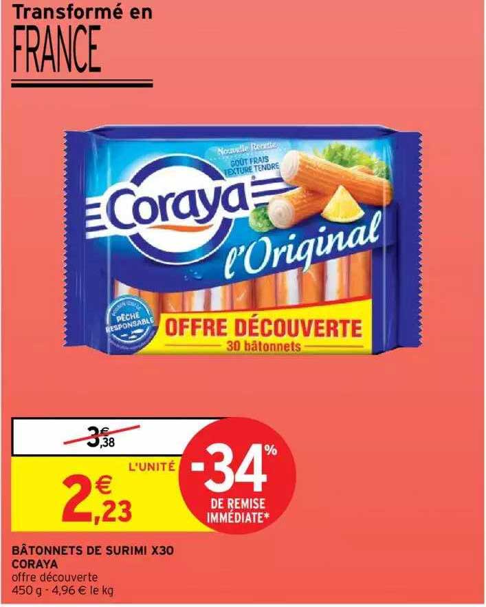 bâtonnets de surimi x30 coraya