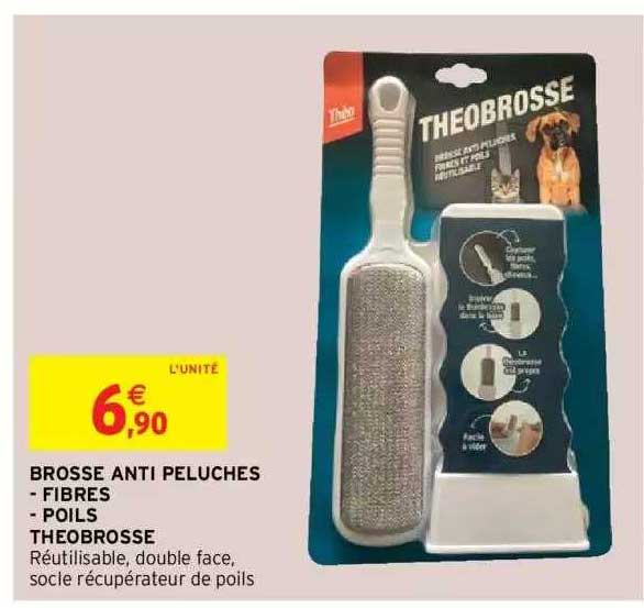 brosse anti peluches fibres, poils theobrosse