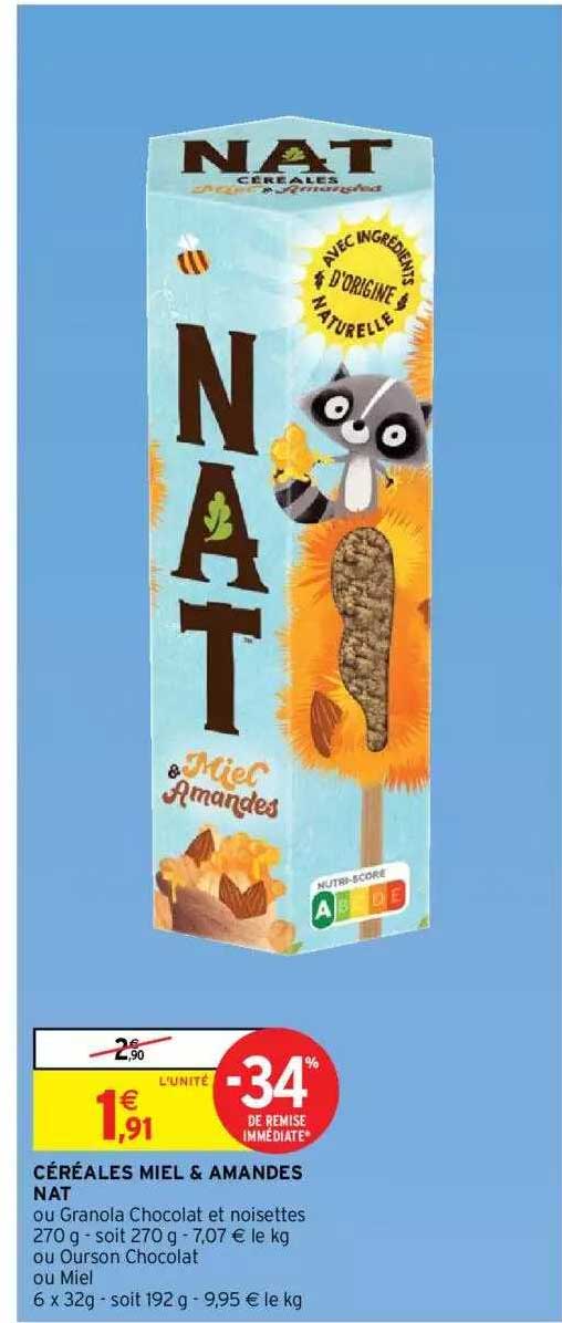 céréales miel & amandes nat