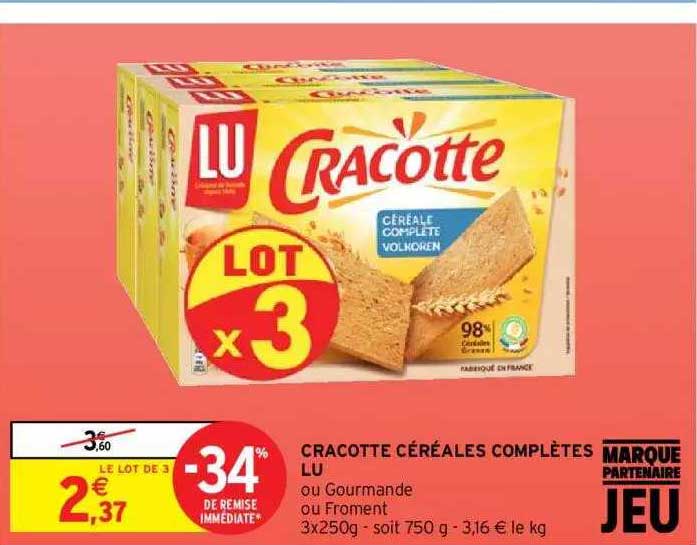 cracotte céréales complètes lu