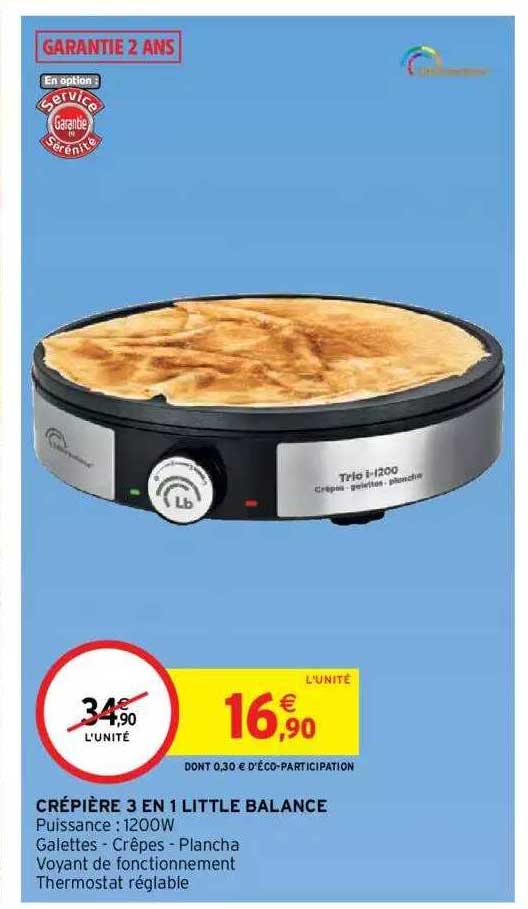 crépière 3 en 1 little balance