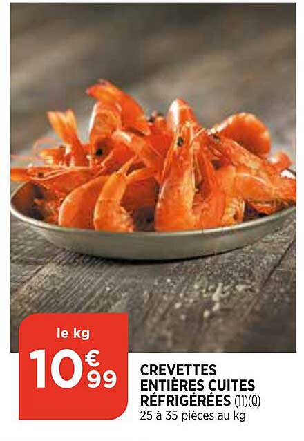 Crevettes Entières Cuites Réfrigérées