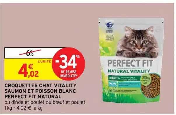 croquettes chat vitality saumon et poisson blanc perfect fit natural