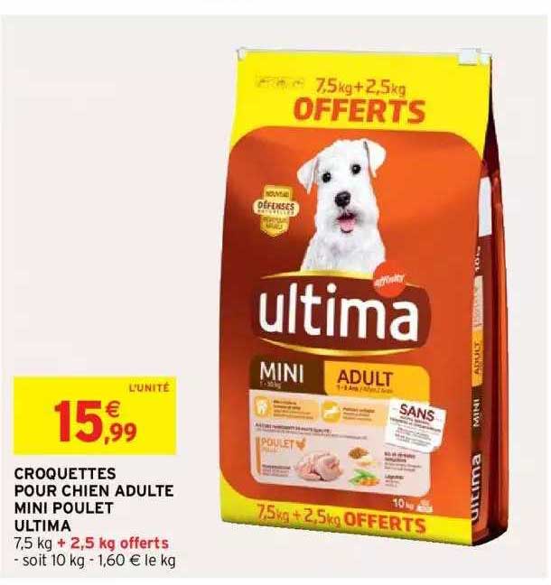 Croquettes Pour Chien Adulte Mini Poulet Ultima