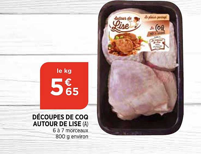 découpes de coq autour de lise