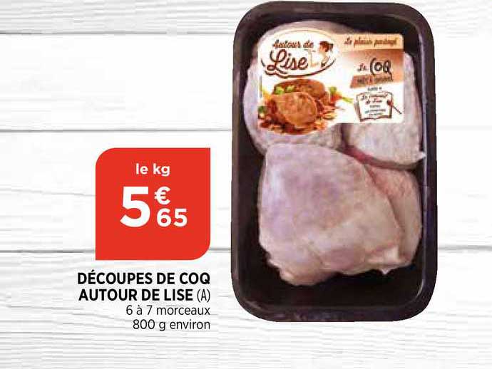 découpes de coq autour de lise