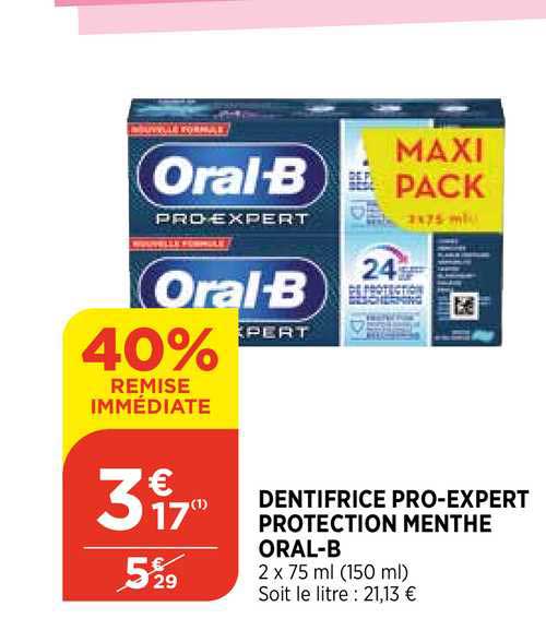dentifrice pro-expert protection menthe oral-b
