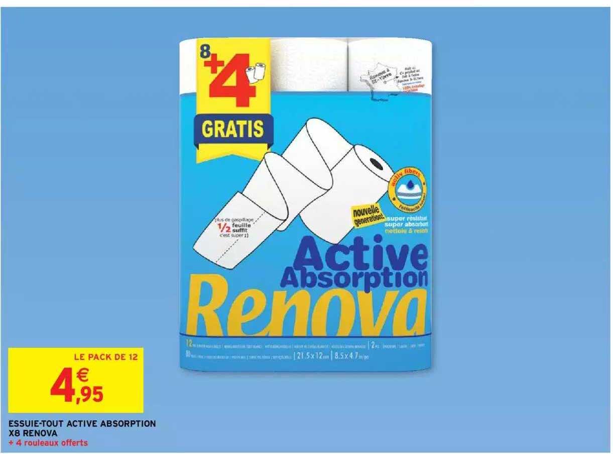 essuie-tout active absorption x8-renova