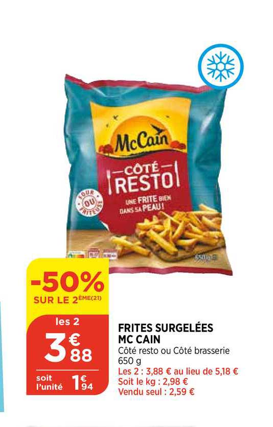 frites surgelées mc cain