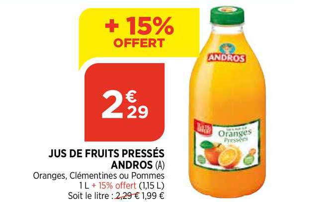jus de fruits pressés andros