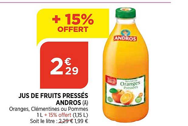 jus de fruits pressés andros
