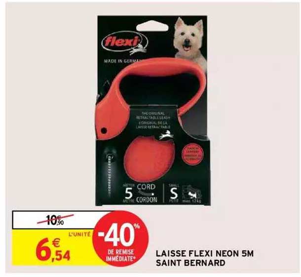 laisse flexi néon 5m saint bernard