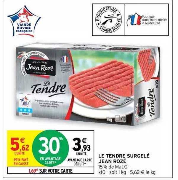 le tendre surgelé jean rozé