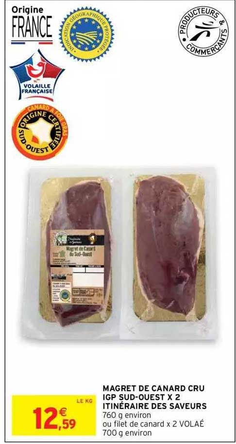 magret de canard cru igp sud-ouest x2 itinéraire des saveurs