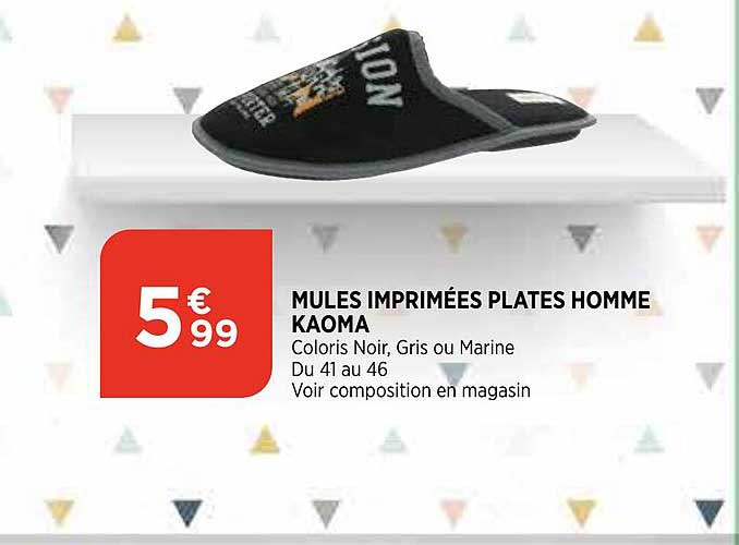 mules imprimées plates homme kaoma