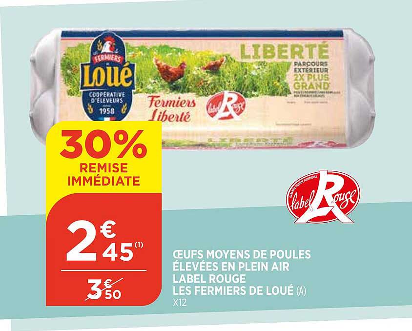 oeufs moyens de poules élevées en plein air label rouge les fermiers de loué