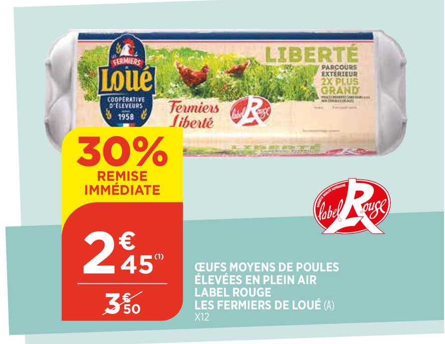 oeufs moyens de poules élevées en plein air label rouge les fermiers de loué