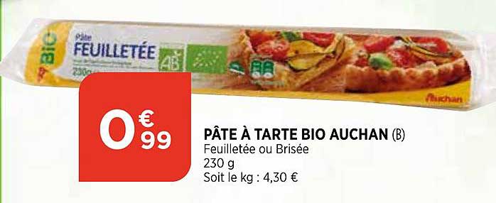 Pâte à Tarte Bio Auchan