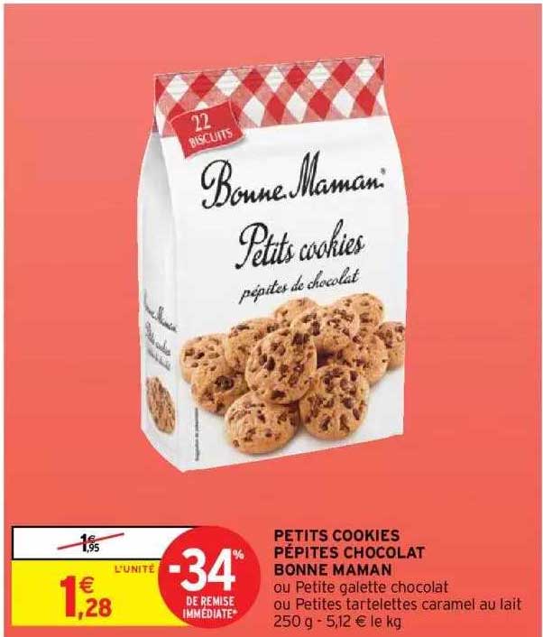 petits cookies pépites chocolat bonne maman
