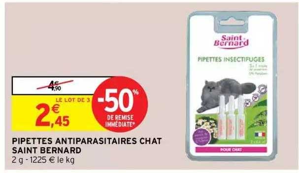 pipettes antiparasitaires chat saint bernard