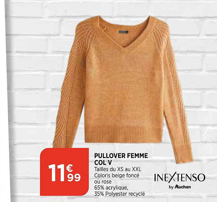 Pullover Femme Col V In Extenso
