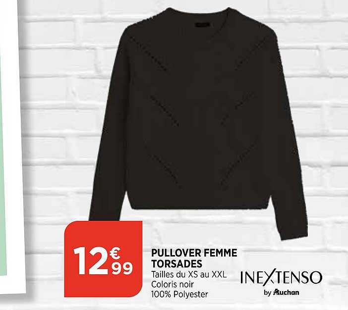 pullover femme torsades in extenso