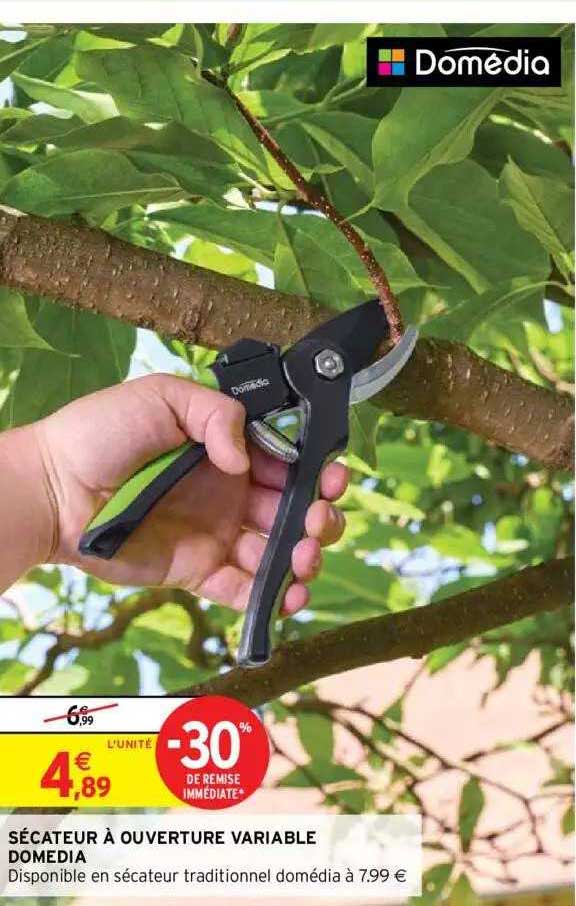 sécateur à ouverture variable domédia