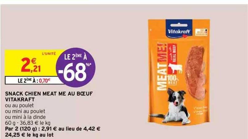 snack chien meat me au bœuf vitakraft