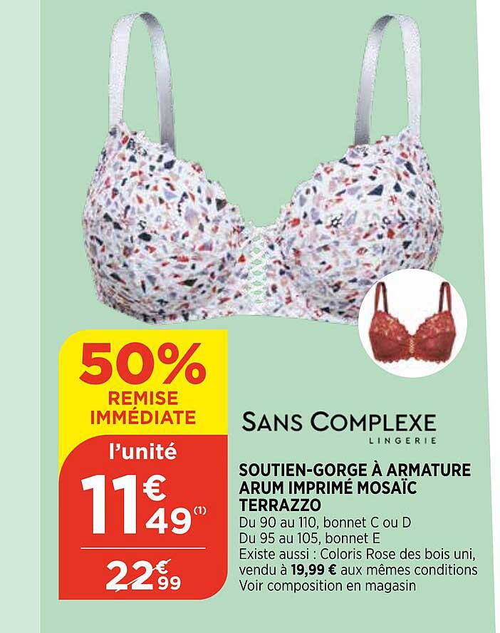 soutien-gorge à armature arum imprimé mosaïc terrazzo sans complexe