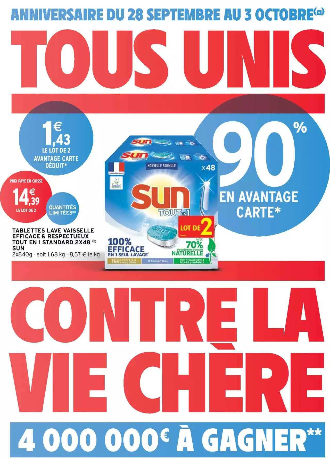 tablettes lave vaisselle efficace & respectueux tout en 1 standard 2x48 sun