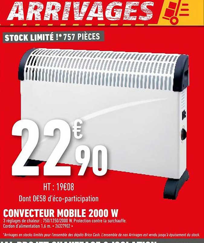 convecteur mobile 2000w