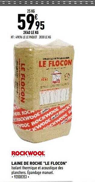 laine de roche "le flocon" rockwool