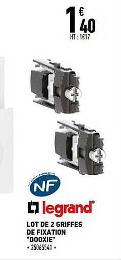 lot de 2 griffes de fixation "douxie" legrand