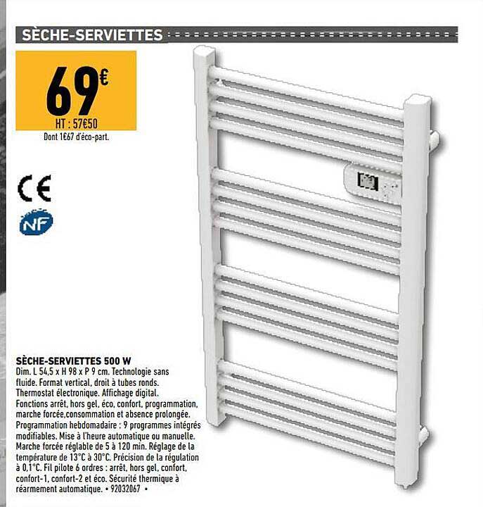 sèche-serviettes 500w