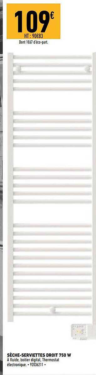 sèche-serviettes droit 750w