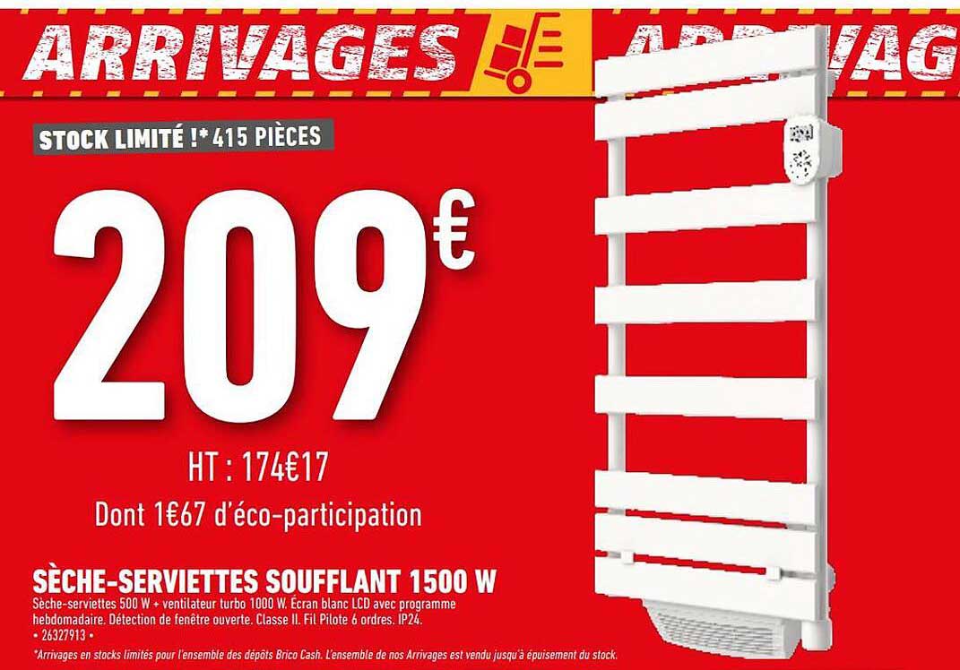 sèche-serviettes soufflant 1500w