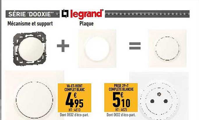 va-et-vient complet blanc, prise 2p+t complete blanche legrand