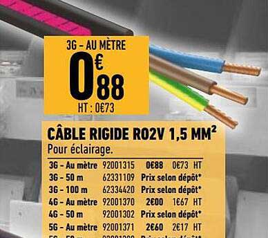 câble rigide r02v 1,5 mm²