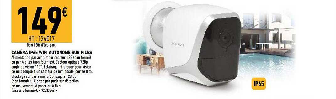 caméra ip65 wifi autonome sur piles
