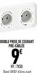 double prise de courant pré-câblée