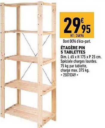 étagère Pin 5 Tablettes