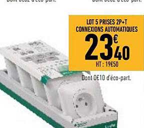 lot 5 prises 2p+t connexions automatiques
