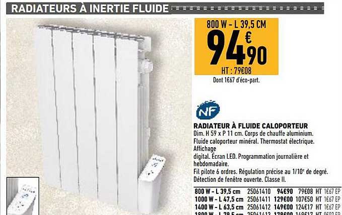 radiateur à fluide caloporteur