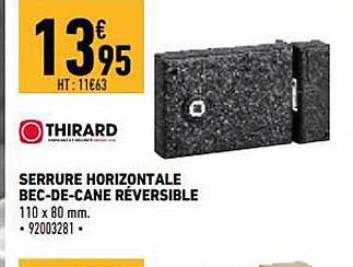 serrure horizontale bec-de-cane réversible thirard
