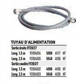 tuyau d'alimentation